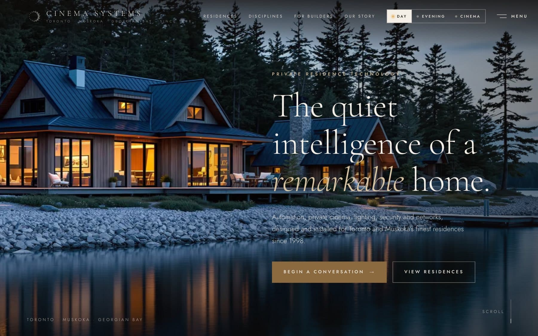 cinemasystems.ca: day, evening and cinema scenes for Toronto and Muskoka's finest homes